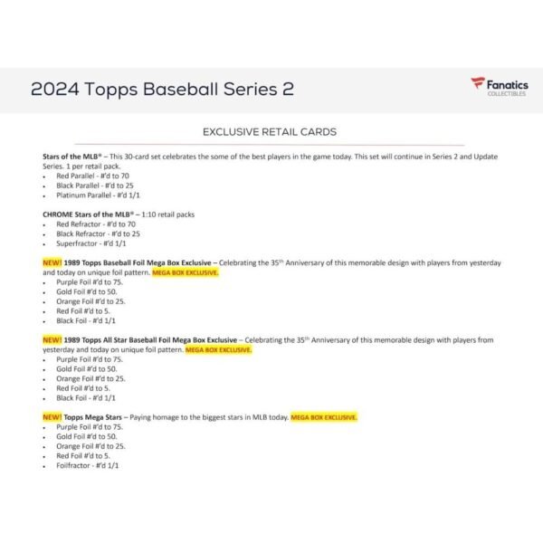 2024 Topps Series 2 Baseball Retail Display Box