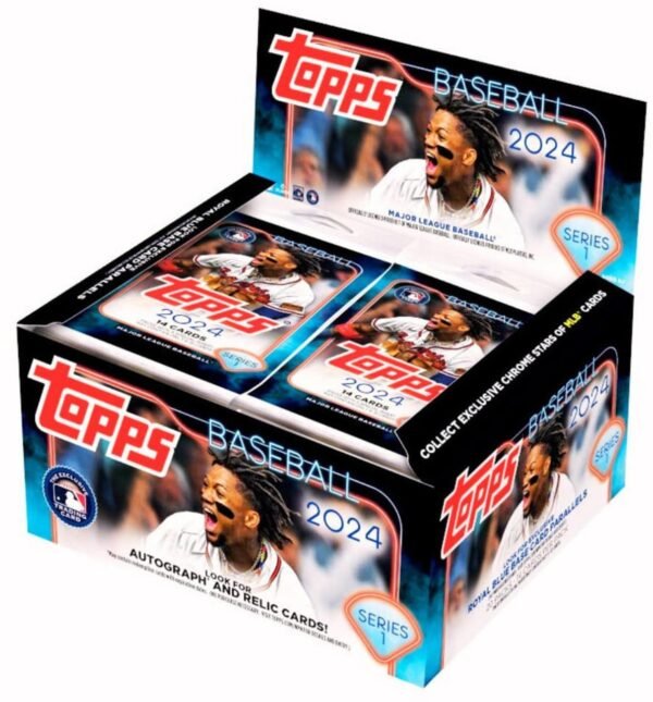 71O2Qcix3LL 2024 Topps Series 1 Baseball Retail Display Box - 20 Packs per Box, Medium, Blue