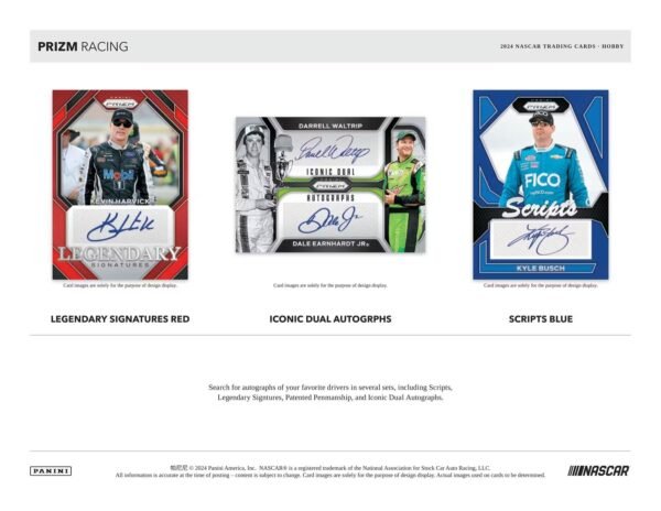 71w2HeaaXyL-1 2024 Panini Prizm NASCAR Racing Hobby Trading Card Box (3 Autographs Per Box)